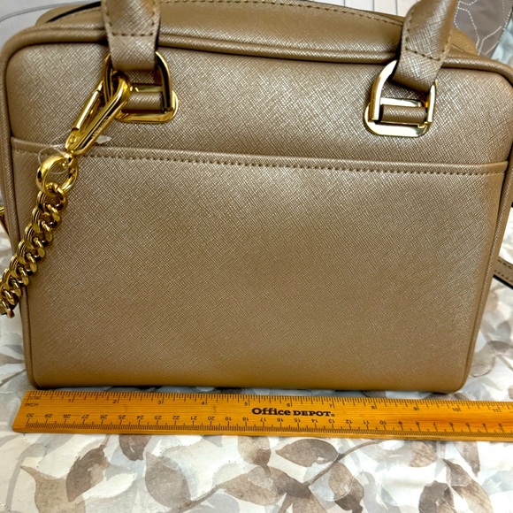 MARYBELLE Satchel by Calvin Klein - Champagne Saffiano (PVC) Leather - NWT - Picture 10 of 11